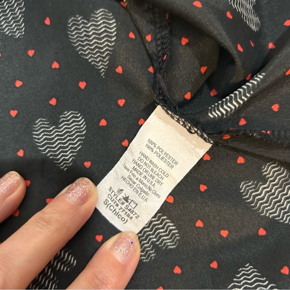 Bozzolo Sleeveless Heart Print High Low Open Back Red Black & White Top Size S - Picture 11 of 12